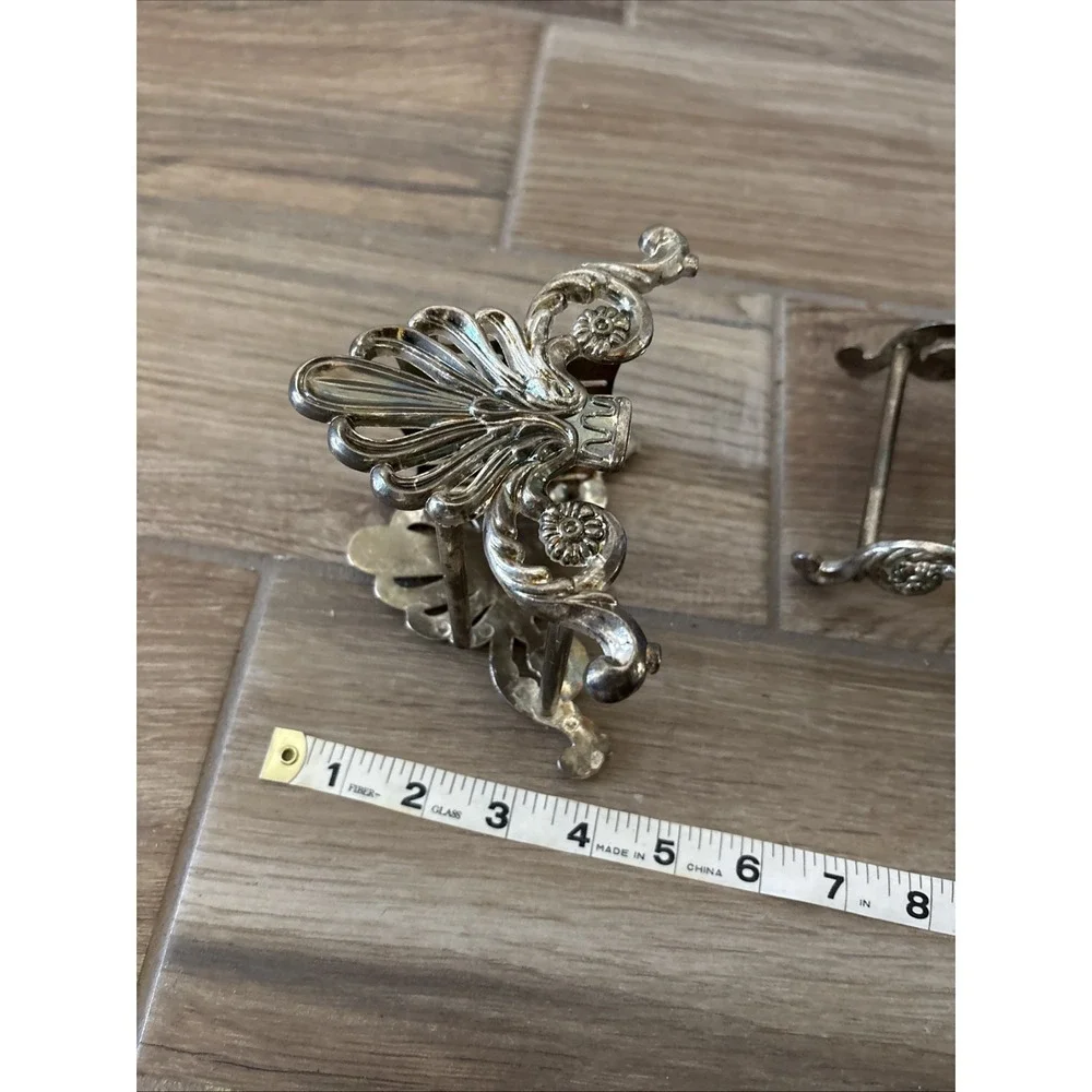 Vintage Knife Rest Holder Ornate Metal Formal Dinner Table Holiday